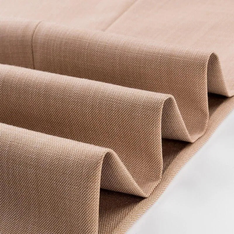 Elegant, Professional Men’s Suit - Solid Single-Breasted - Khaki