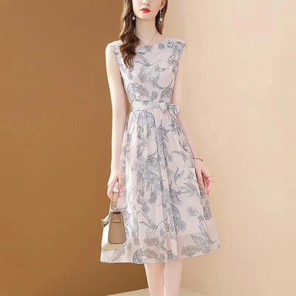 Elegant Sleeveless Chiffon Women’s Dress -Guocali