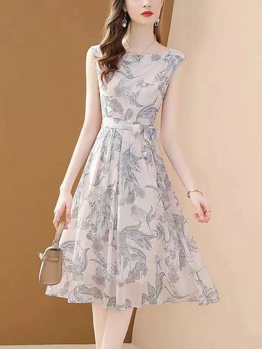 Elegant Sleeveless Chiffon Women’s Dress -Guocali