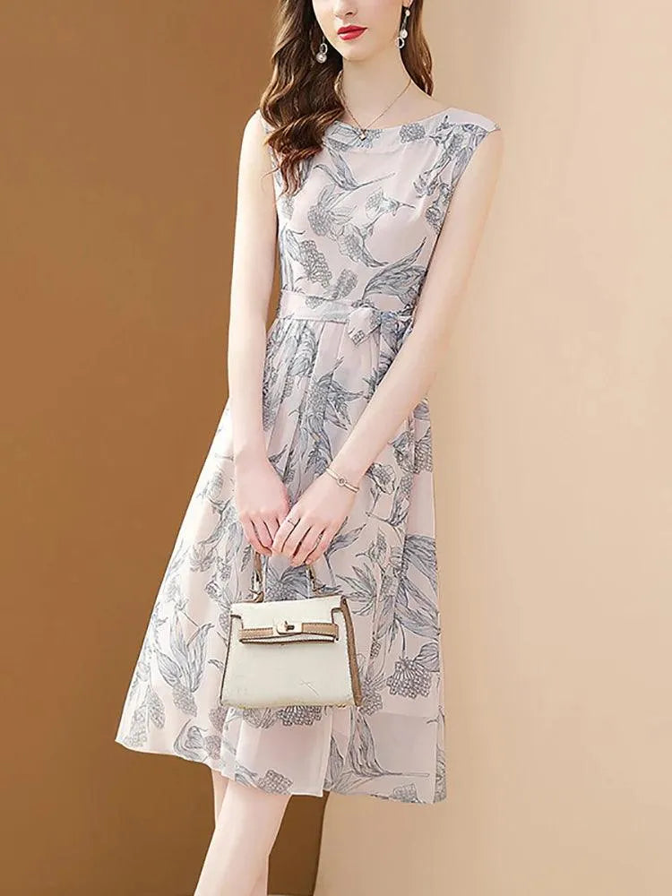 Elegant Sleeveless Chiffon Women’s Dress -Guocali