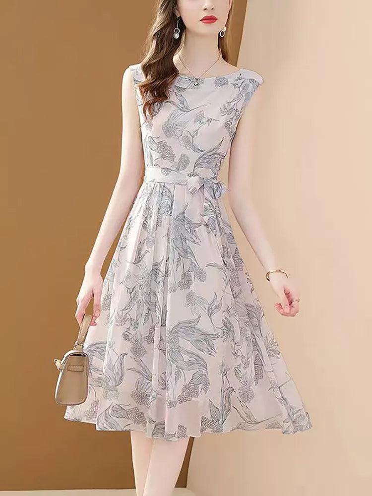 Elegant Sleeveless Chiffon Women’s Dress - Chiffon Dress - Guocali