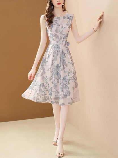 Elegant Sleeveless Chiffon Women’s Dress - Chiffon Dress - Guocali