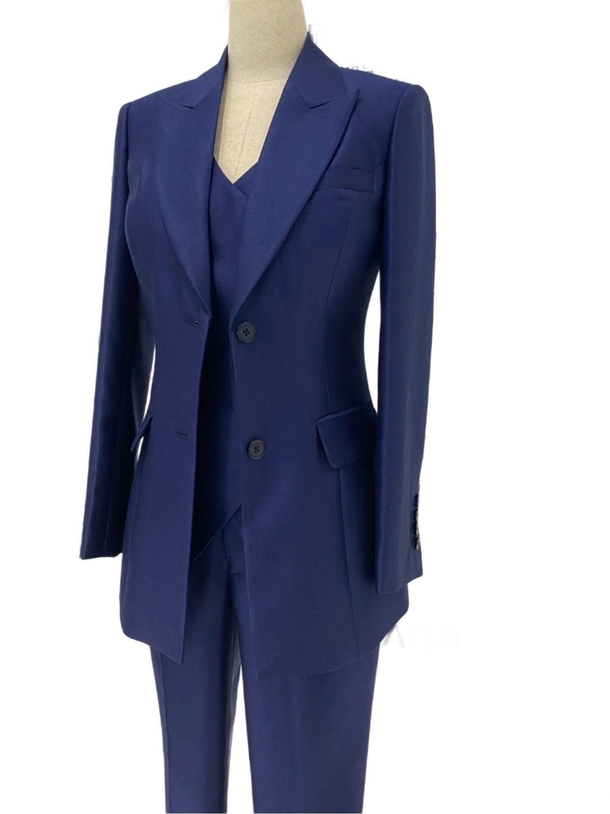 Elegant Three Piece Women Pant Suit - Slim Fit Formal Trouser Suit - Pantsuit - Guocali