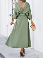 Elegant V-Neck Loose Dress -Guocali