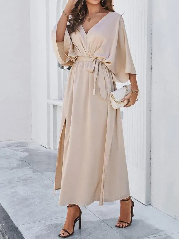 Elegant V-Neck Loose Dress -Guocali