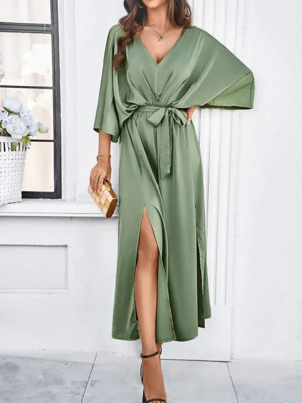 Elegant V-Neck Loose Dress -Guocali