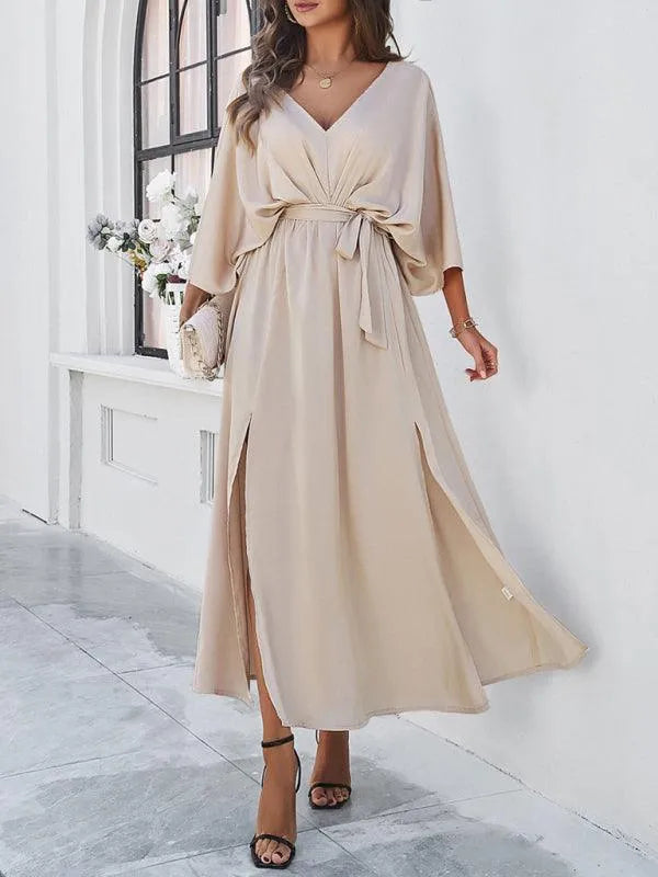 Elegant V-Neck Loose Dress -Guocali