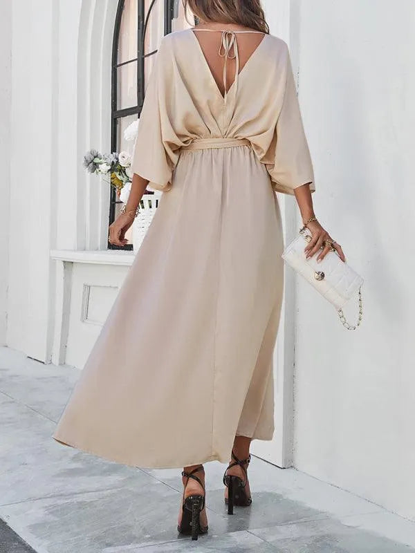 Elegant V-Neck Loose Dress -Guocali