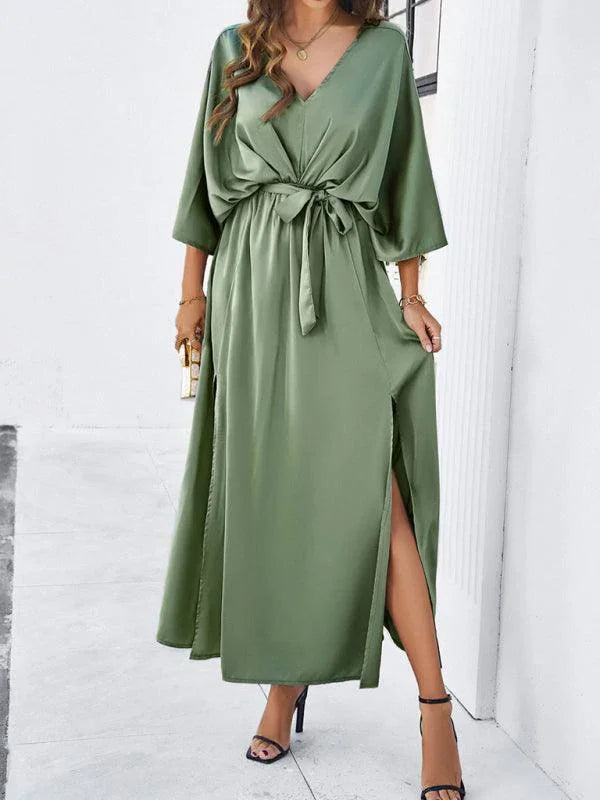 Elegant V-Neck Loose Dress -Guocali