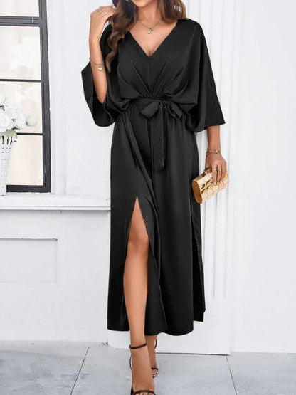 Elegant V-Neck Loose Dress -Guocali