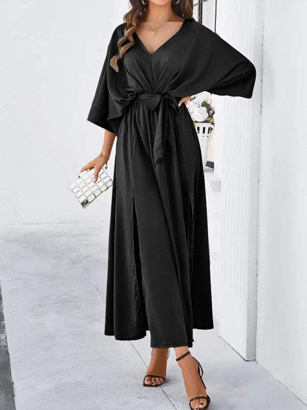 Elegant V-Neck Loose Dress -Guocali