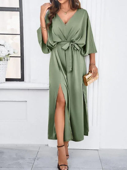 Elegant V-Neck Loose Dress -Guocali