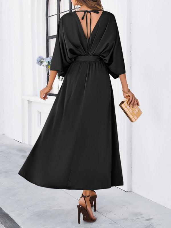 Elegant V-Neck Loose Dress - Loose Dress - Guocali