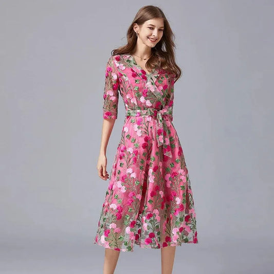 Elegant Women's Lace Dress – Formal Evening & Cocktail Dress -Guocali