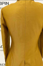 Elegant Women's Pant Suit - Solid Double-Breasted