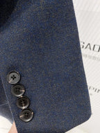 Elegant Women's Pant Suit - Solid Double-Breasted - Navy