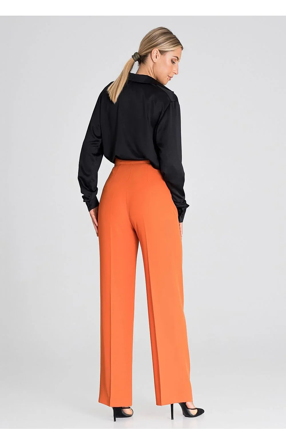 Elegant Women Trousers – High-Rise Pleated Comfort -Guocali