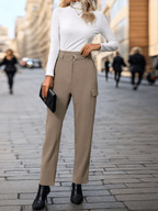 Elegant Women Trousers – High-Rise Relaxed Fit -Guocali