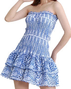 Embroidered Cut-Out Strapless Mini Dress -Guocali