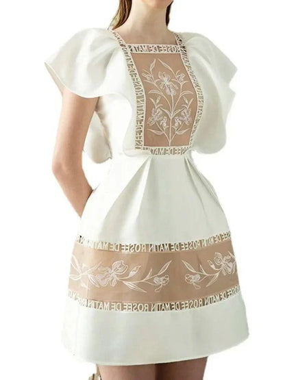 Embroidered Fairy Style A-Line Dress -Guocali