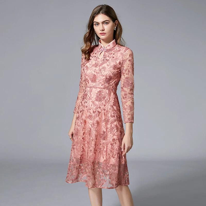 Embroidered Women's Casual Spring Dress - Casual Dress - Guocali