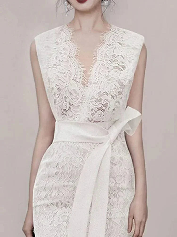 European Style Sexy V-Neck Party Dress -Guocali