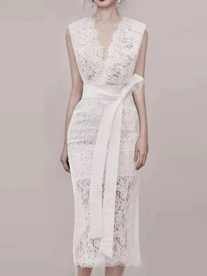 European Style Sexy V-Neck Party Dress -Guocali