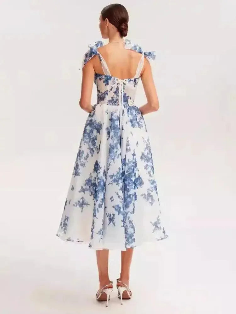 European Style Strapless Slash Neck Dress -Guocali