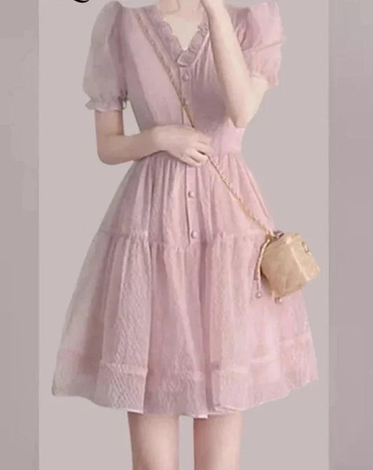 Fairy Style Beaded Chiffon Dress -Guocali