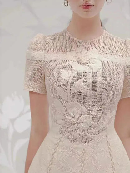 Fairy Style Embroidered Flower Dress -Guocali