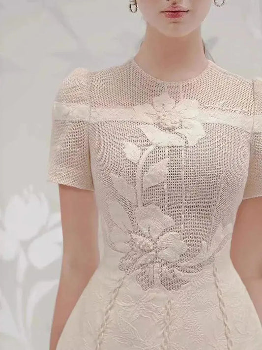 Fairy Style Embroidered Flower Dress -Guocali