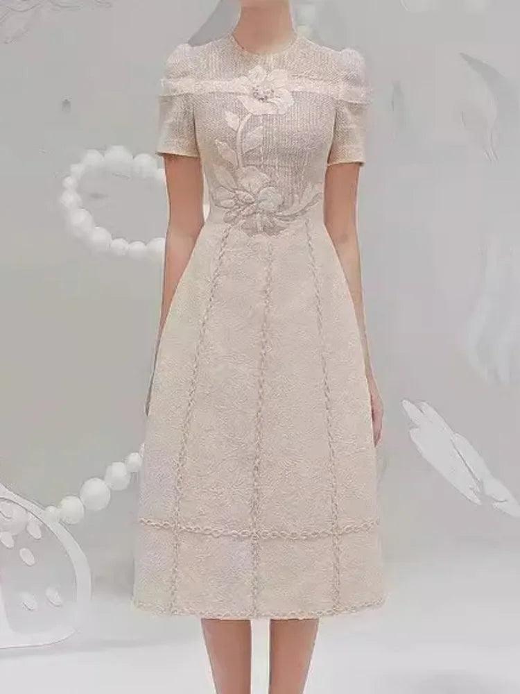 Fairy Style Embroidered Flower Dress - Long Dress - Guocali