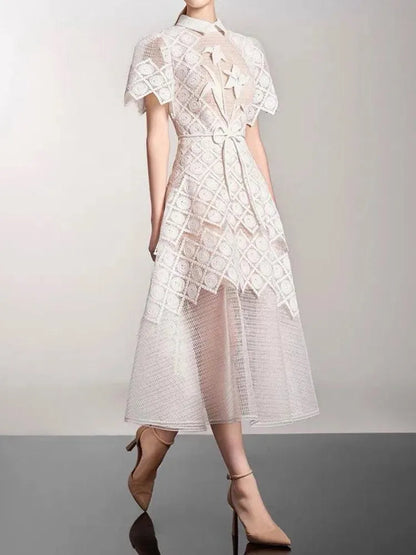 Fairy Style Embroidery Lace Party Dress -Guocali