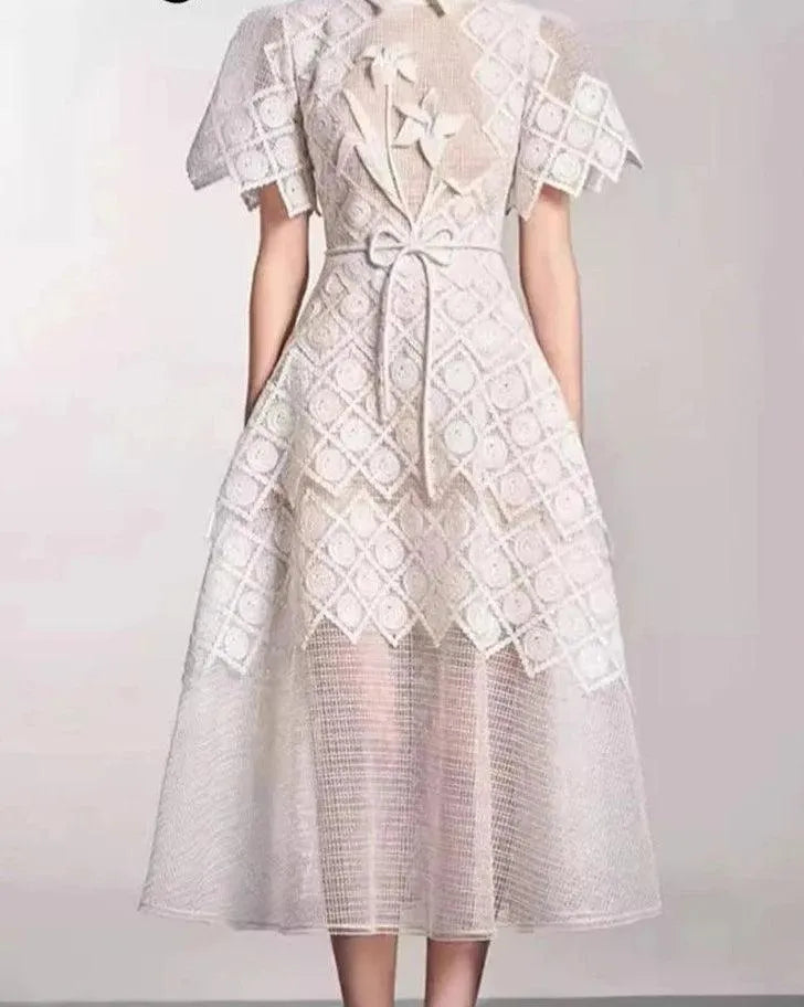 Fairy Style Embroidery Lace Party Dress -Guocali