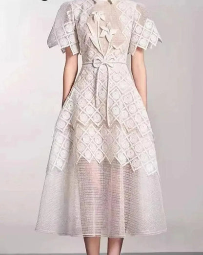 Fairy Style Embroidery Lace Party Dress -Guocali