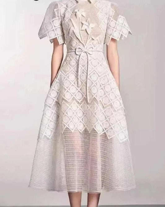 Fairy Style Embroidery Lace Party Dress -Guocali