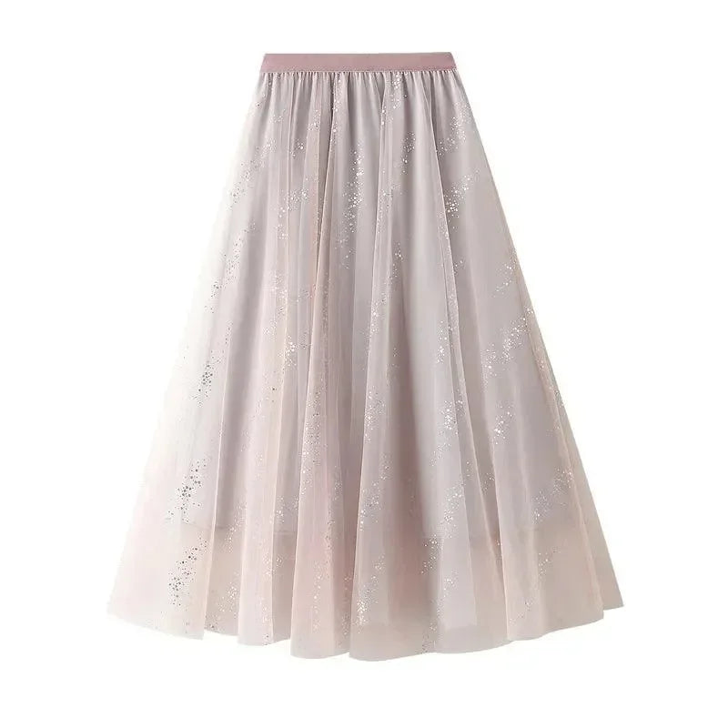Fairy Style High-Waisted A-Line Skirt -Guocali