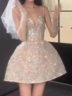 Fairy Style Slash Neck Party Dress -Guocali