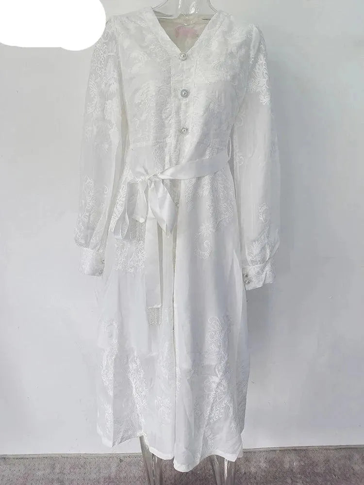 Fairy Style V-Neck Embroidered Dress -Guocali