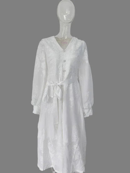 Fairy Style V-Neck Embroidered Dress -Guocali