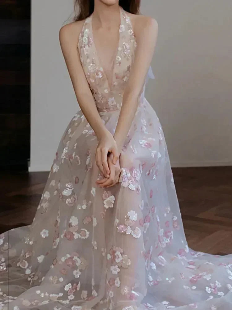 Fairy Style V-Neck Mesh Dress -Guocali