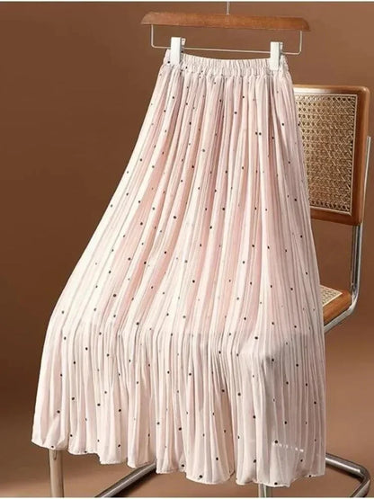 Fashion Pleated Skirt Dot Chiffon -Guocali