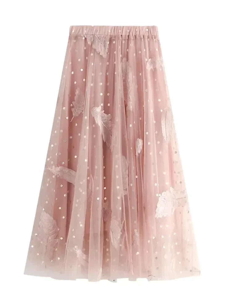 Feather Embroidery Fairy Skirt -Guocali