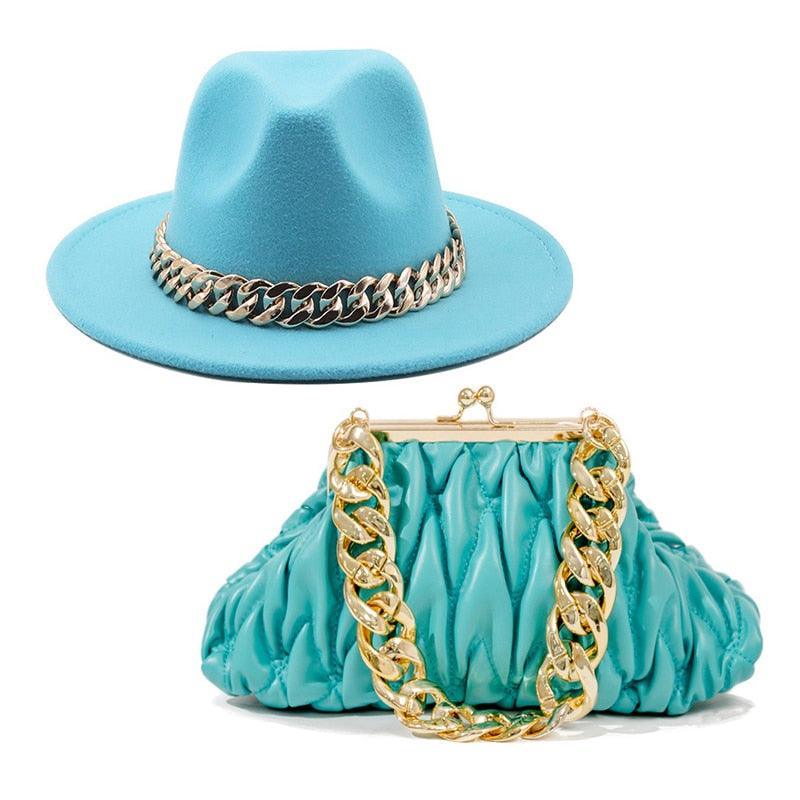 Fedora Hat And Handbag - 2-Piece Luxury Accessories - Fedora Hat - Guocali