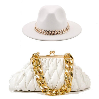 Fedora Hat And Handbag - 2-Piece Luxury Accessories - Fedora Hat - Guocali