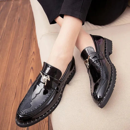 men loafers - leather, patent leather, fabric