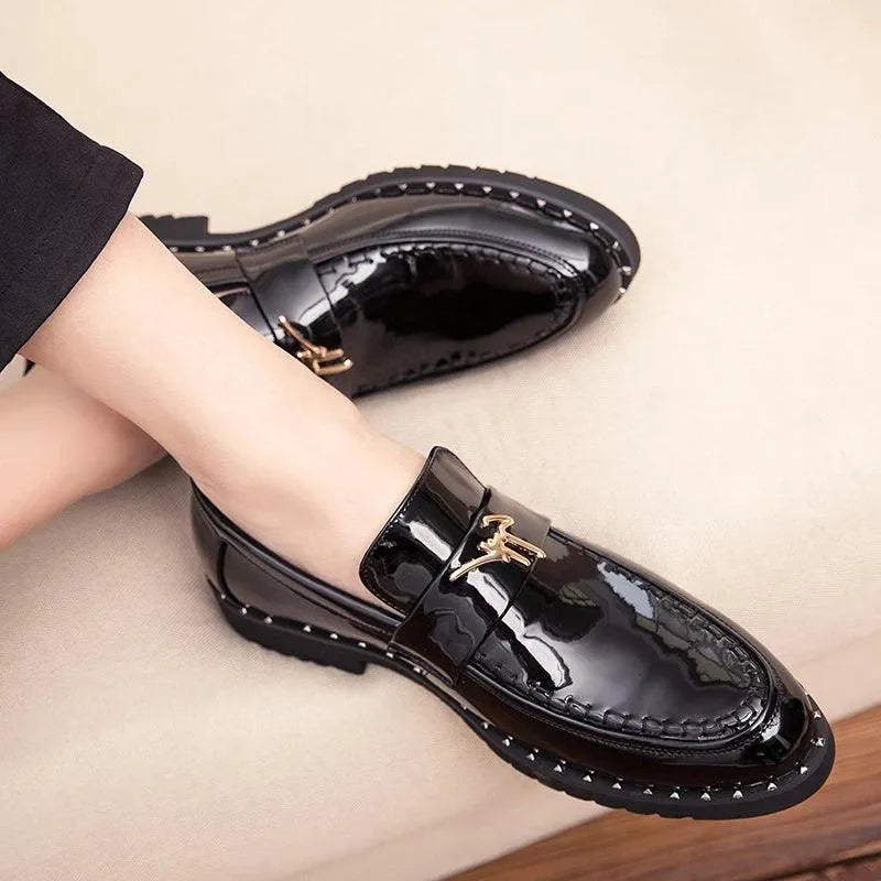 men loafers - leather, patent leather, fabric