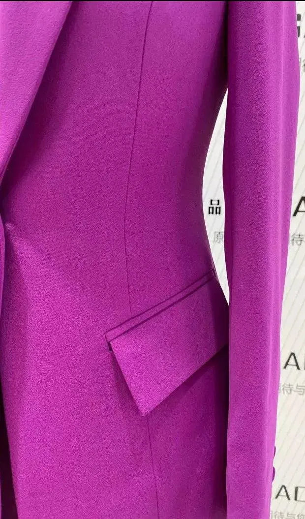 Flared Pant Suit - One Button Women Pantsuit -Guocali