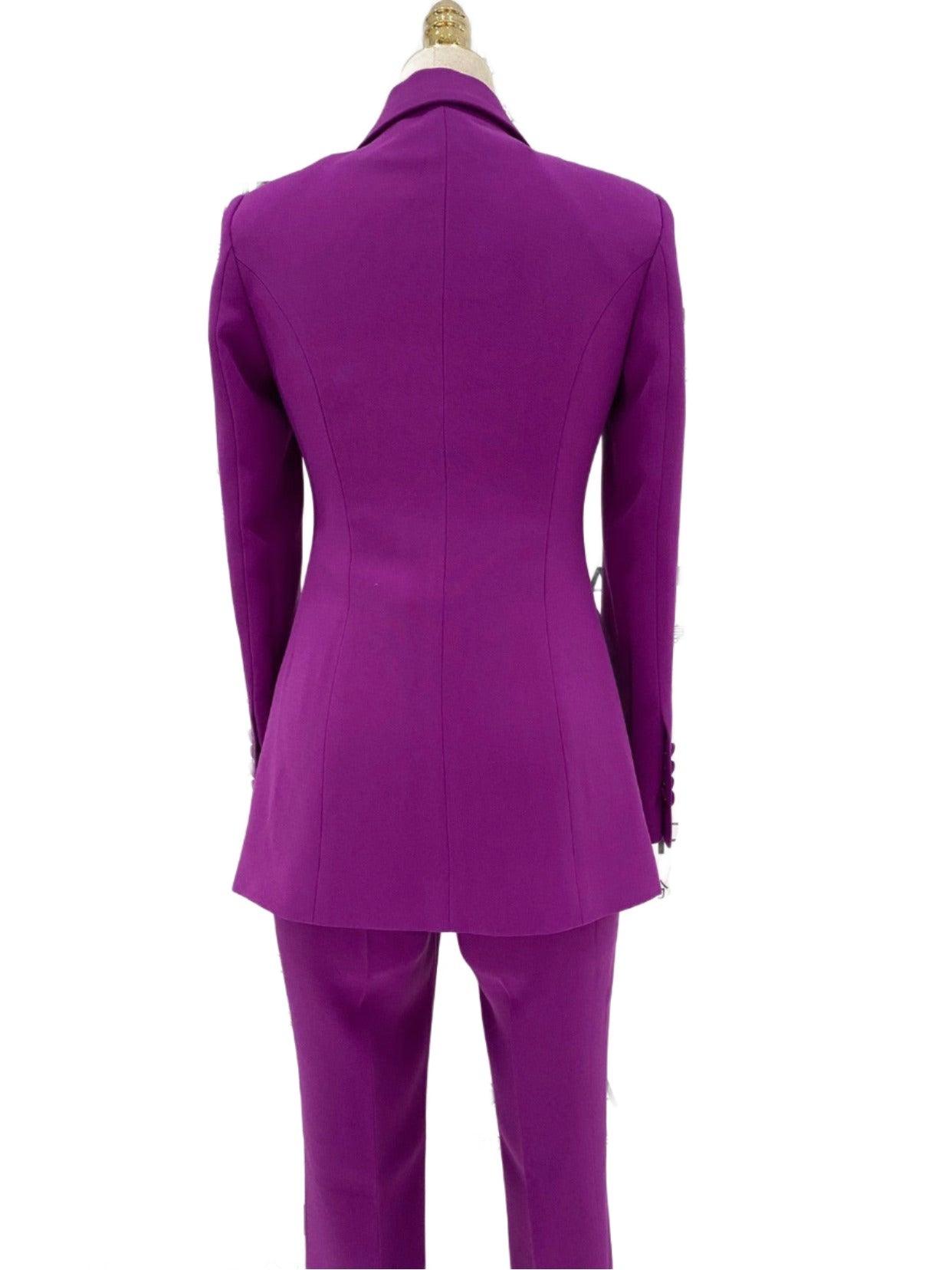 Flared Pant Suit - One Button Women Pantsuit - Pantsuit - Guocali