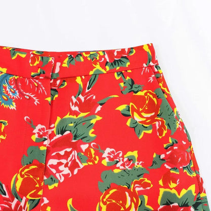 Chic Women Wide Leg Pants – High-Waist Floral